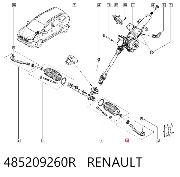 Rótula barra de dirección 485209260R Renault (RVI)