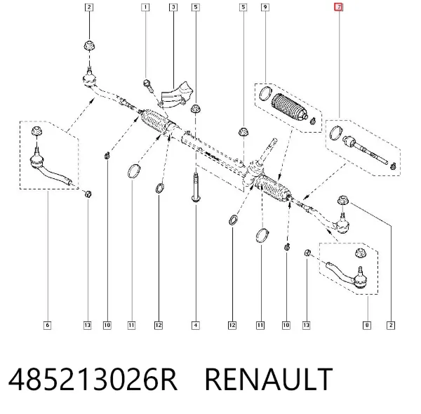 Barra de acoplamiento 485213026R Renault (RVI)