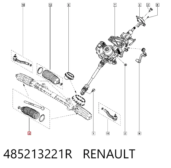 Barra de acoplamiento 485213221R Renault (RVI)