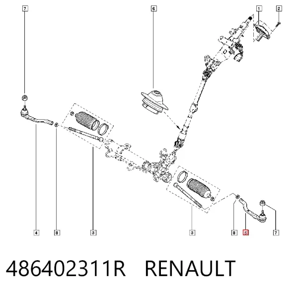 Rótula barra de dirección 486402311R Renault (RVI)
