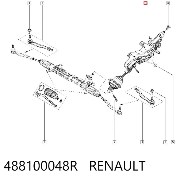 Columna dirección 488100048R Renault (RVI)