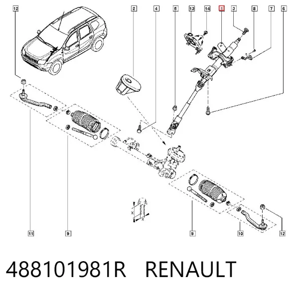 Columna dirección 488101981R Renault (RVI)