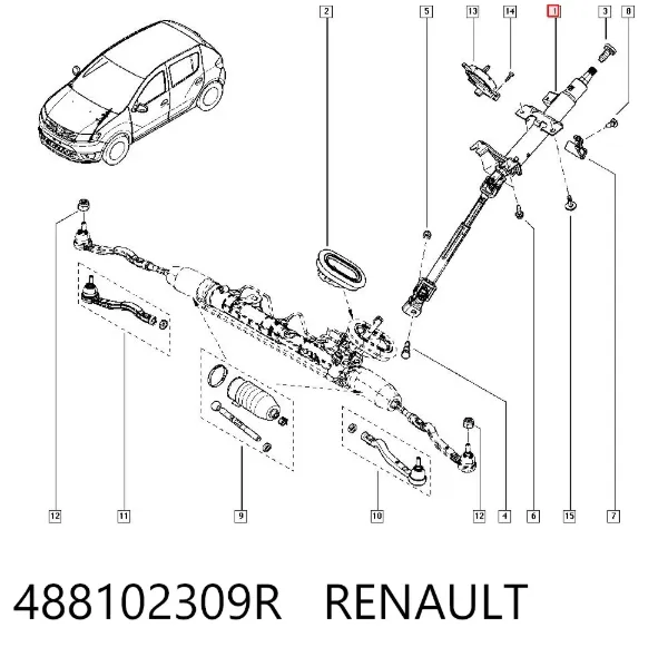 Columna dirección 488102309R Renault (RVI)