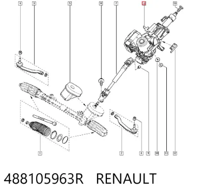 Columna de dirección RENAULT 488105963R