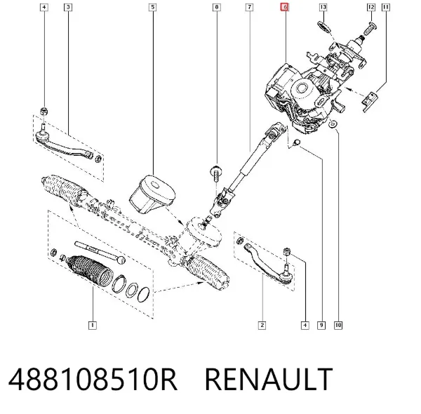 Columna dirección 488108510R Renault (RVI)