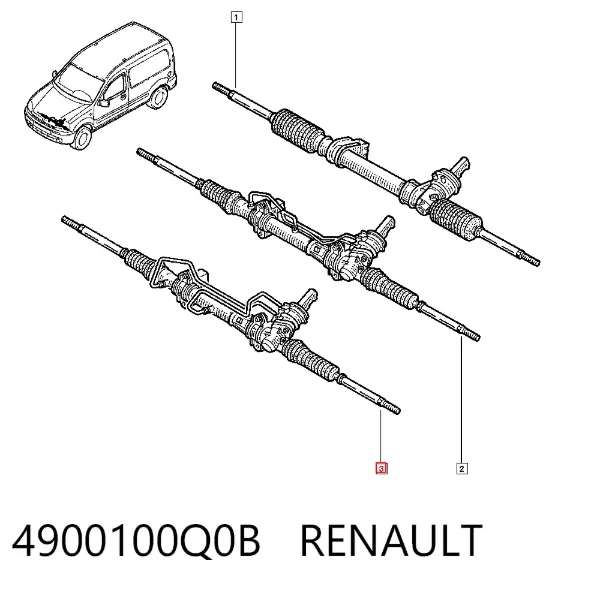 Cremallera de dirección 4900100Q0B Renault (RVI)