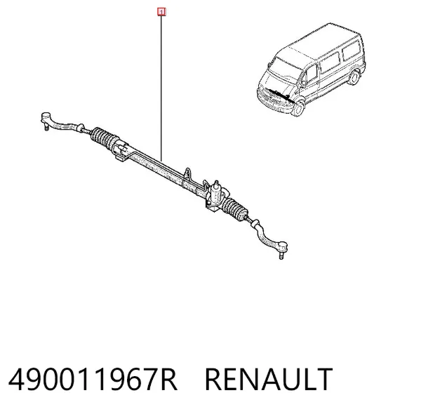 Cremallera de dirección 490011967R Renault (RVI)