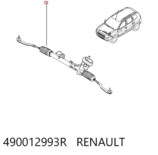 Cremallera de dirección 490012993R Renault (RVI)