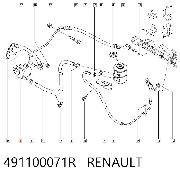 Bomba de dirección 491100071R Renault (RVI)