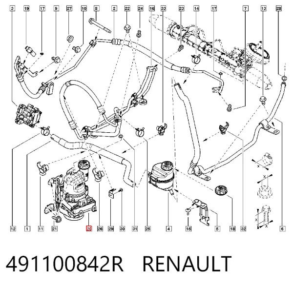 Bomba de dirección 491100842R Renault (RVI)