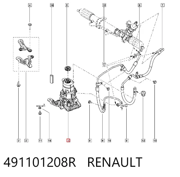 Bomba de dirección 491101208R Renault (RVI)