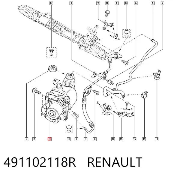 Bomba de dirección 491102118R Renault (RVI)