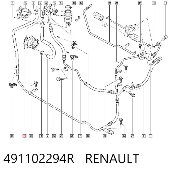 Bomba de dirección 491102294R Renault (RVI)