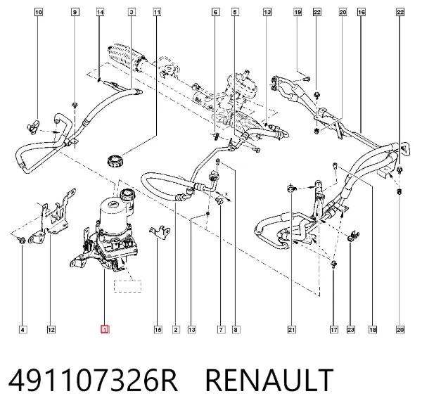 Bomba de dirección 491107326R Renault (RVI)