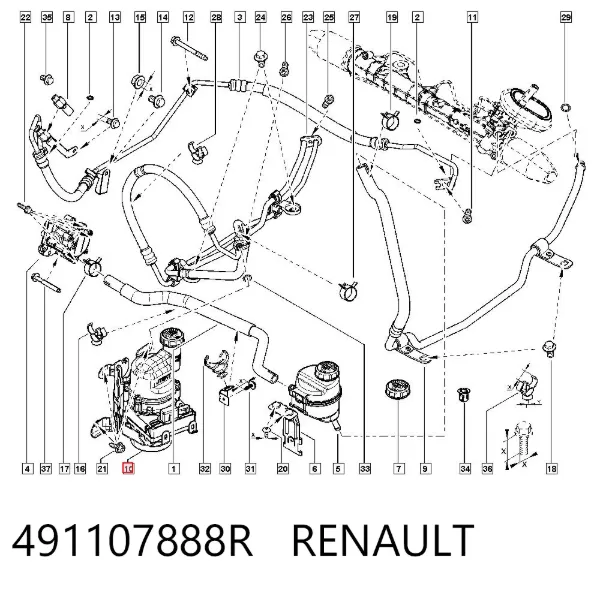 Bomba de dirección 491107888R Renault (RVI)