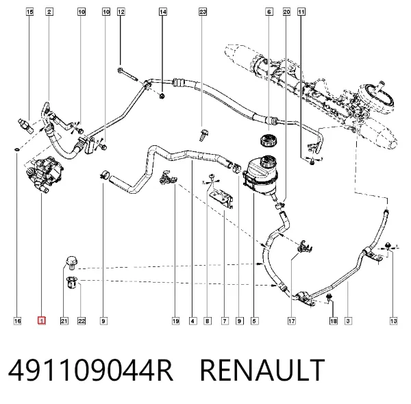 Bomba de dirección 491109044R Renault (RVI)