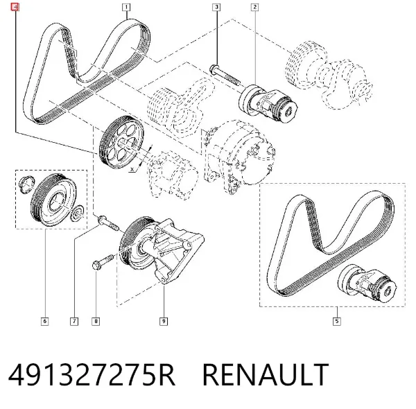 Polea de la bomba de dirección asistida 491327275R Renault (RVI)