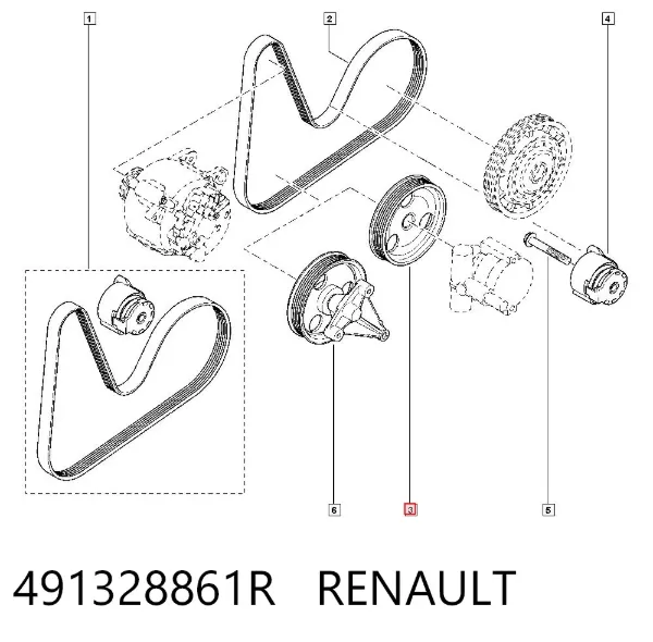 Polea de la bomba de dirección asistida 491328861R Renault (RVI)