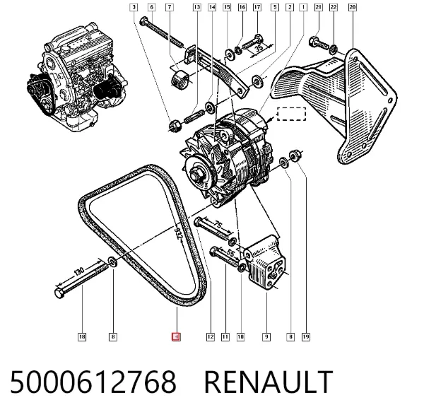 Correa de alternador 5000612768 Renault (RVI)