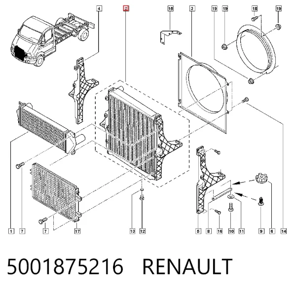 Radiador 5001875216 Renault (RVI)