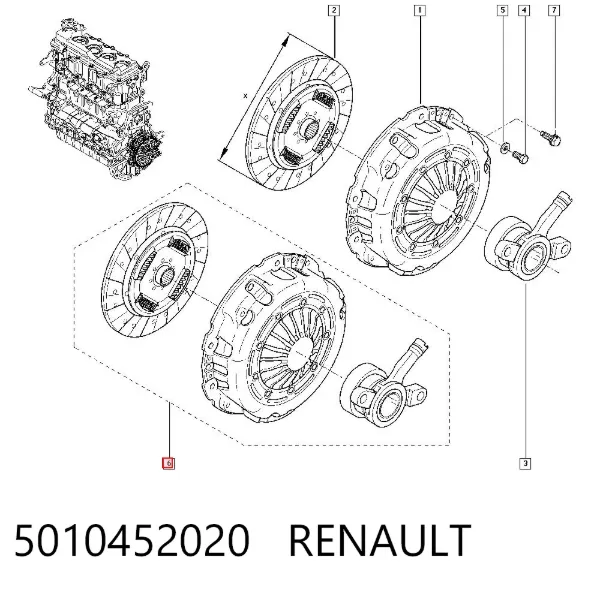 Plato de presión de embrague 5010452020 Renault (RVI)