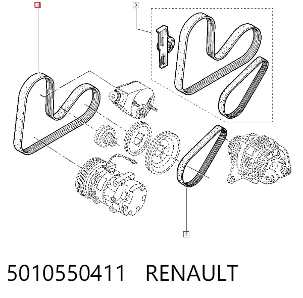 Correa de alternador 5010550411 Renault (RVI)