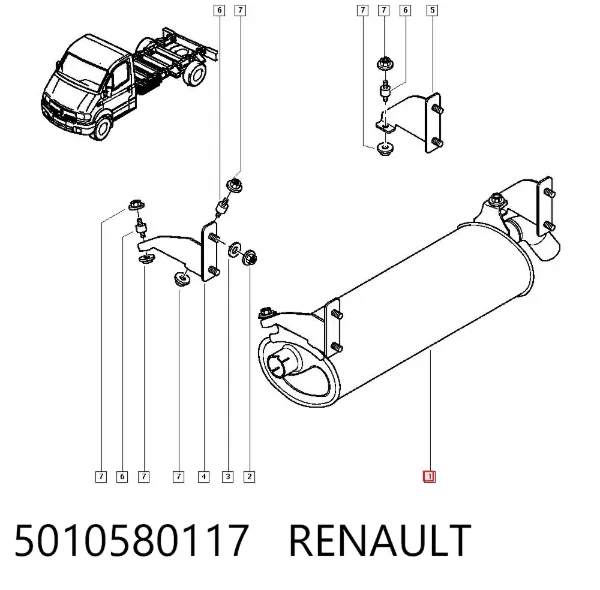 Silenciador trasero 5010580117 Renault (RVI)