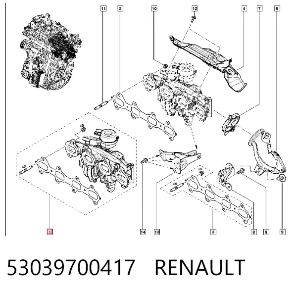 Turbocompresor 53039700417 Renault (RVI)