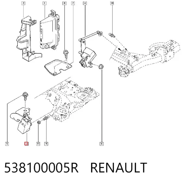 Sensor de nivel de carrocería delantero 538100005R Renault (RVI)