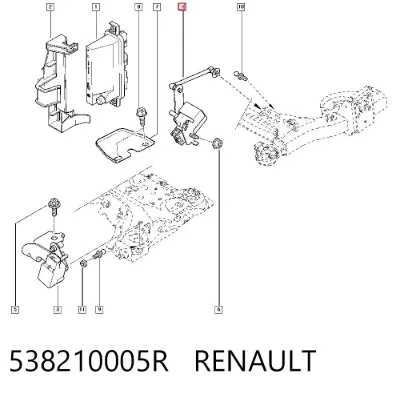 Sensor de nivel de carrocería trasero RENAULT 538210005R