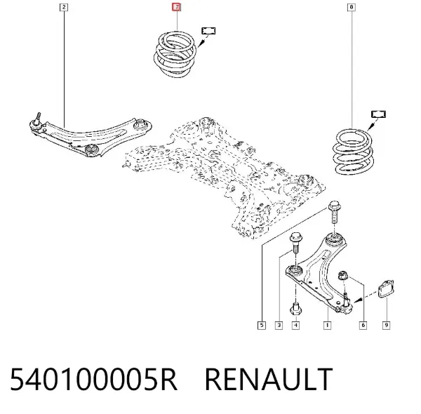 Muelle delantero 540100005R Renault (RVI)