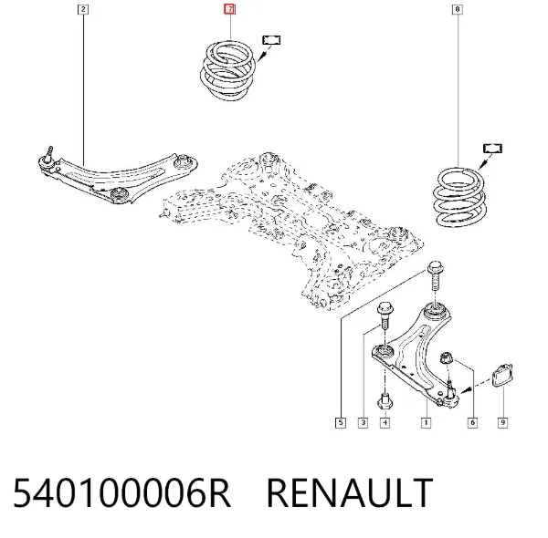Muelle delantero 540100006R Renault (RVI)