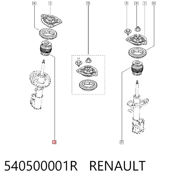 Tope de amortiguador delantero 540500001R Renault (RVI)