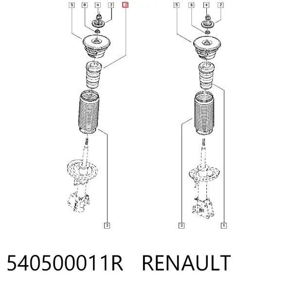 Tope de amortiguador delantero 540500011R Renault (RVI)