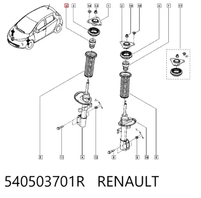 Tope de amortiguador delantero RENAULT 540503701R