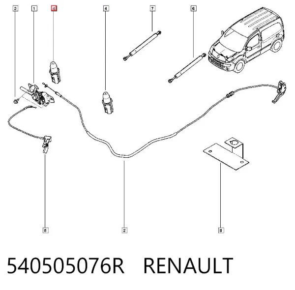 Tope del capó 540505076R Renault (RVI)
