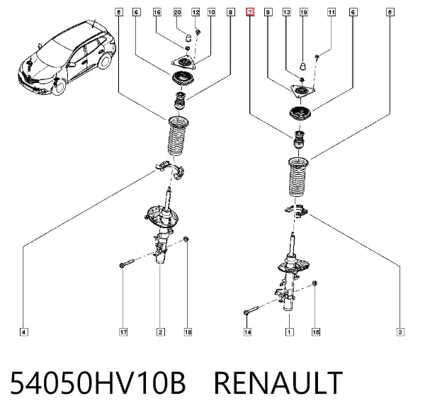 Tope de amortiguador delantero 54050HV10B Renault (RVI)