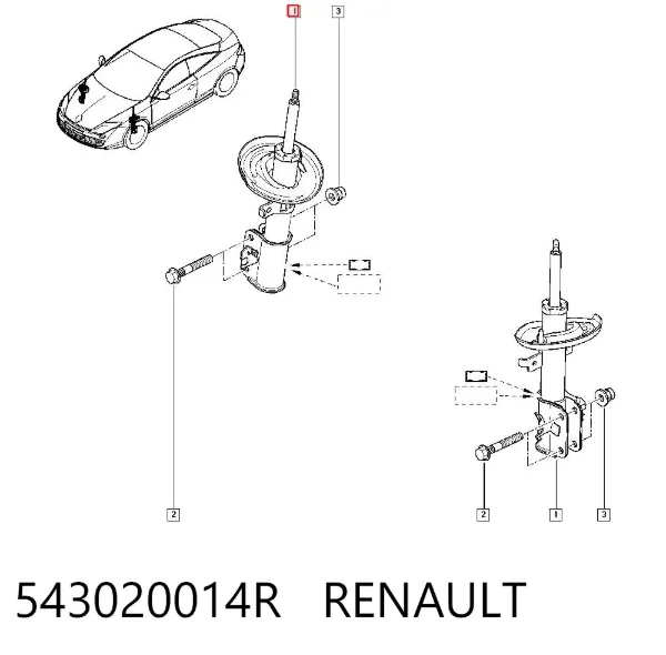 Amortiguador 543020014R Renault (RVI)