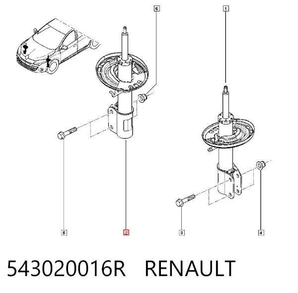 Amortiguador 543020016R Renault (RVI)