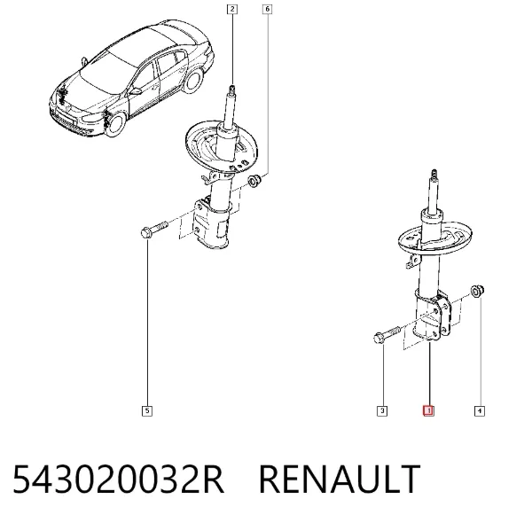 Amortiguador 543020032R Renault (RVI)