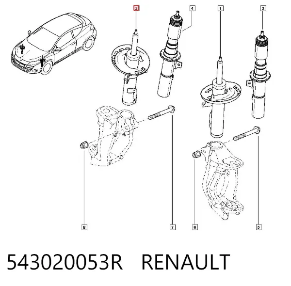 Amortiguador 543020053R Renault (RVI)