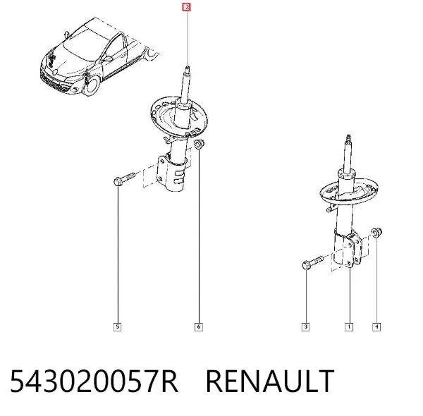 Amortiguador 543020057R Renault (RVI)
