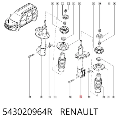 Amortiguador delantero RENAULT 543020964R
