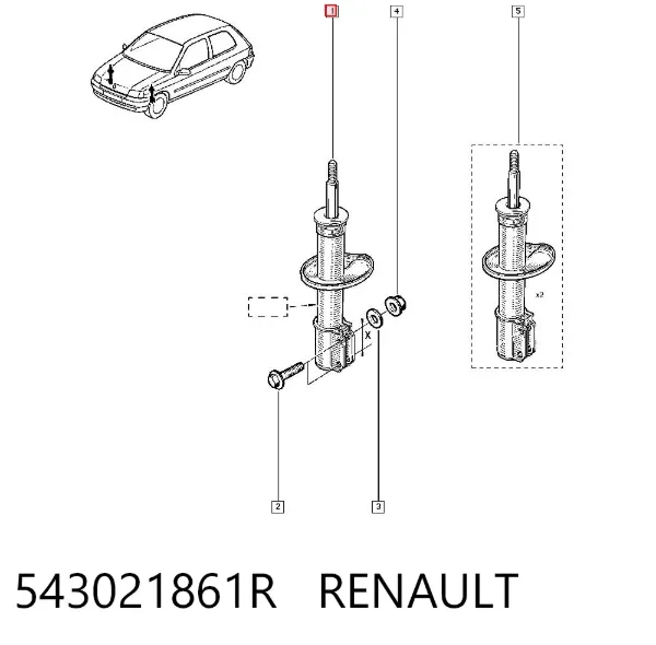 Amortiguador 543021861R Renault (RVI)