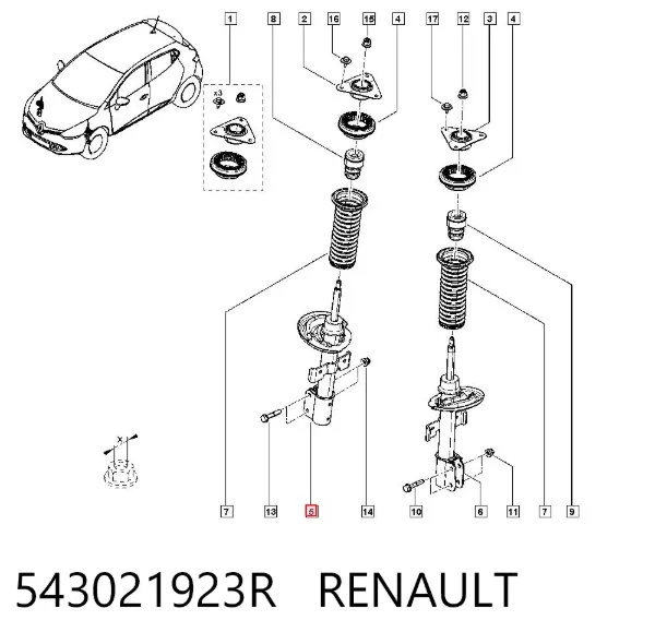 Amortiguador 543021923R Renault (RVI)