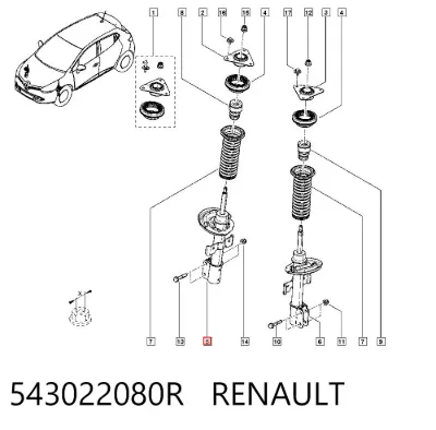Amortiguador delantero RENAULT 543022080R