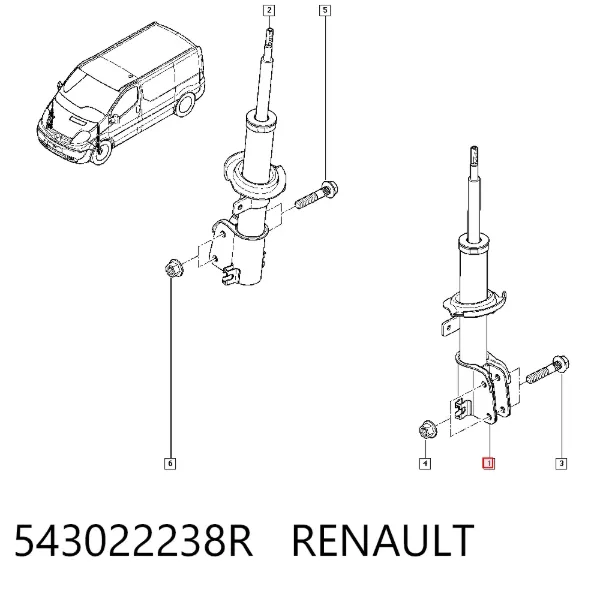 Amortiguador 543022238R Renault (RVI)