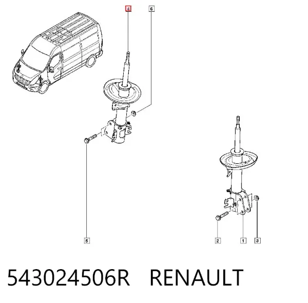 Amortiguador 543024506R Renault (RVI)