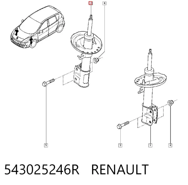 Amortiguador 543025246R Renault (RVI)