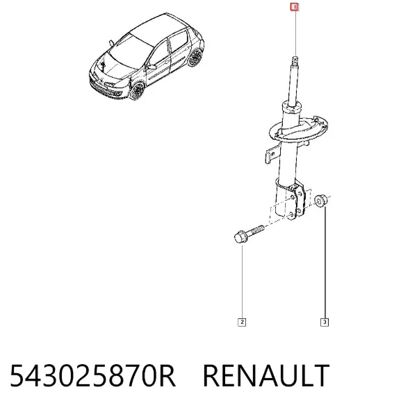 Amortiguador 543025870R Renault (RVI)